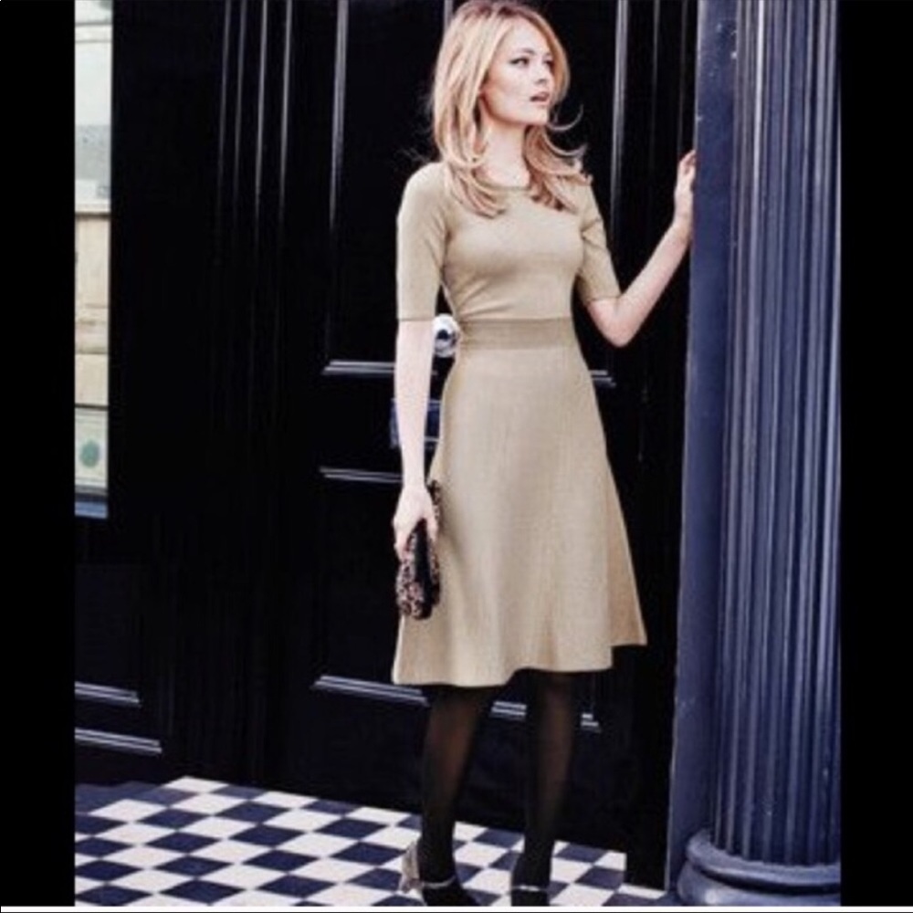 Boden Sparkly Gold Midi Dress